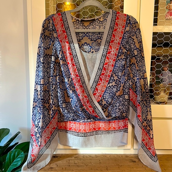 BCBG Cross Front Blouse - Picture 1 of 6